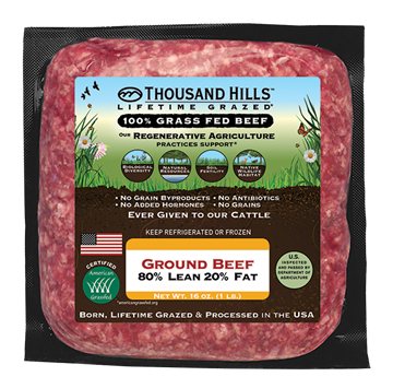 Ground Beef 80/20, Grass-Fed, Frozen