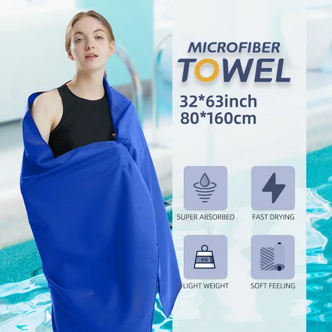 Quick-Dry Microfiber Towel, 20 x 47 in