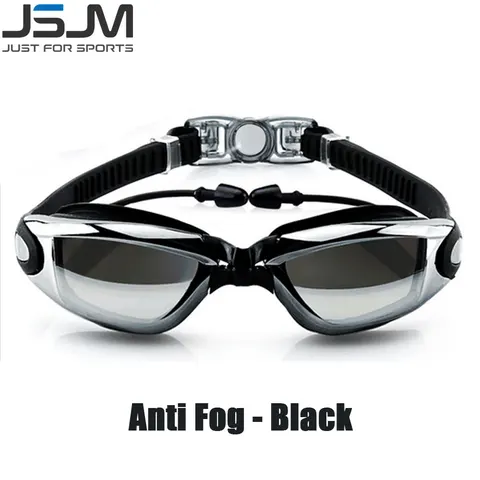 Adult Anti-Fog Swim Goggles, Black