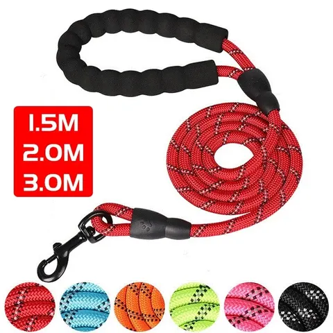 Reflective Padded Dog Leash, 5 ft