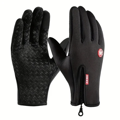 Windproof Winter Cycling Gloves, Black
