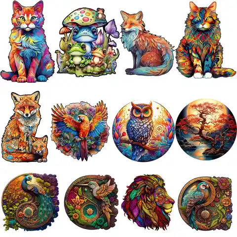 Round Bird Wooden Jigsaw Puzzle