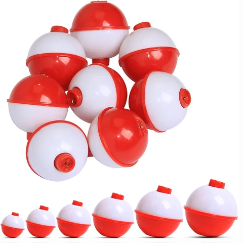 Push-Button Fishing Bobbers, 1 Inch, 10 Pack