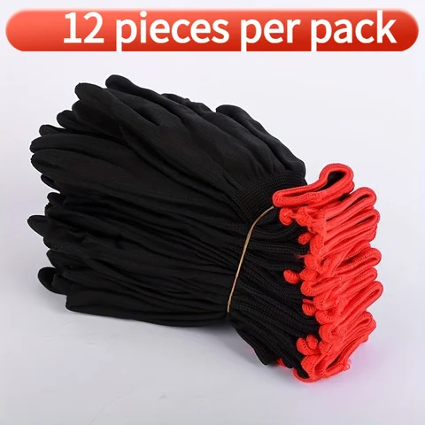 Nylon Garden Gloves, 12 pairs