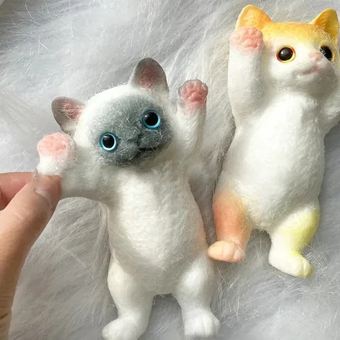 Fluffy Taba Cat Squishy, 13 cm