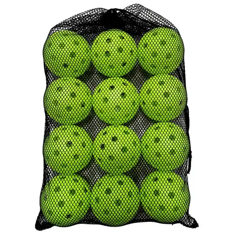 Outdoor Pickleball Balls, 12-Pack with Mesh Bag