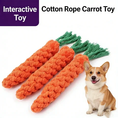 Carrot Rope Chew Toys, 3 pack