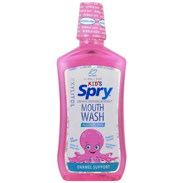 Spry Kids Xylitol Oral Rinse, Bubble Gum, 16 oz