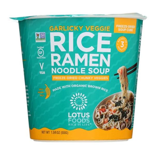 Lotus Foods Organic Garlicky Veggie Rice Ramen Cup, pack of 6