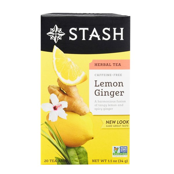 Stash Lemon Ginger Herbal Tea, 20 bags, pack of 6