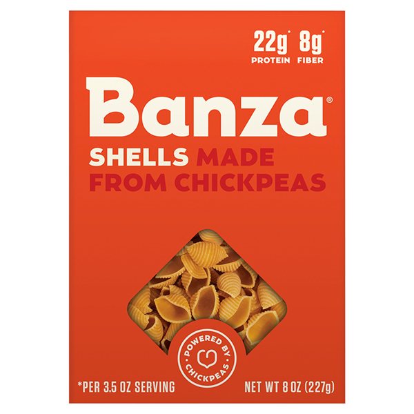 Banza Chickpea Pasta Shells, 8 oz, pack of 6
