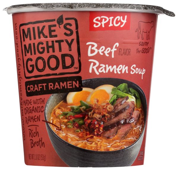 Mike's Mighty Good Organic Spicy Beef Ramen Cup, pack of 6