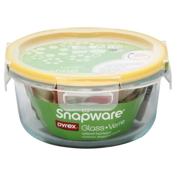 Snapware Total Solution 4-Cup Round Glass Container, 4 pack