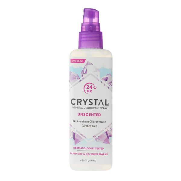 Crystal Body Deodorant Spray, Unscented, 4 oz
