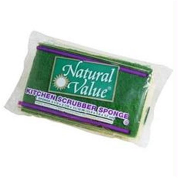 Natural Value Kitchen Scrubber Sponge, case of 24