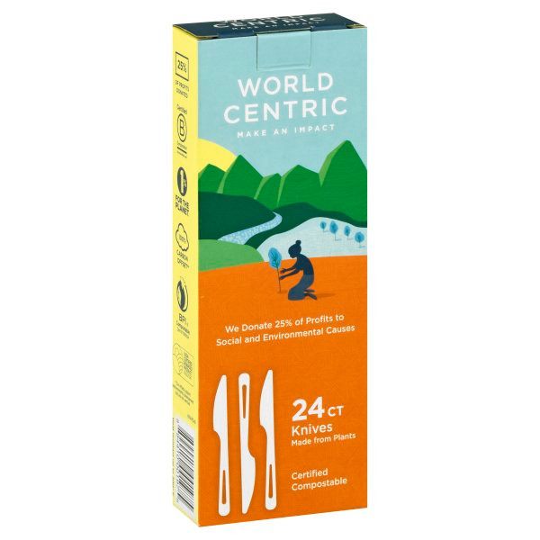 World Centric Compostable Knives, 24 count, case of 12