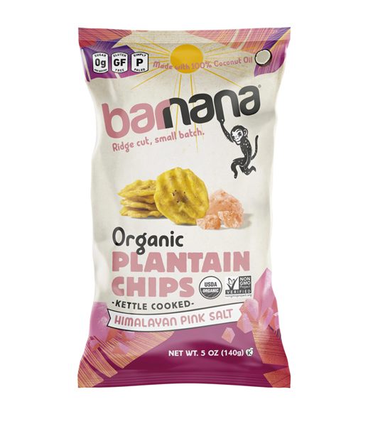 Barnana Organic Plantain Chips, Himalayan Pink Salt, pack of 6