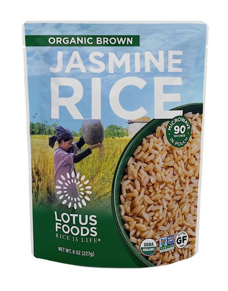 Lotus Foods Organic Brown Jasmine Rice, Heat and Eat, pack of 6