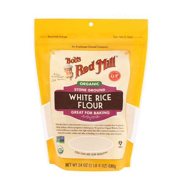 Bob's Red Mill Organic White Rice Flour, 24 oz, pack of 4