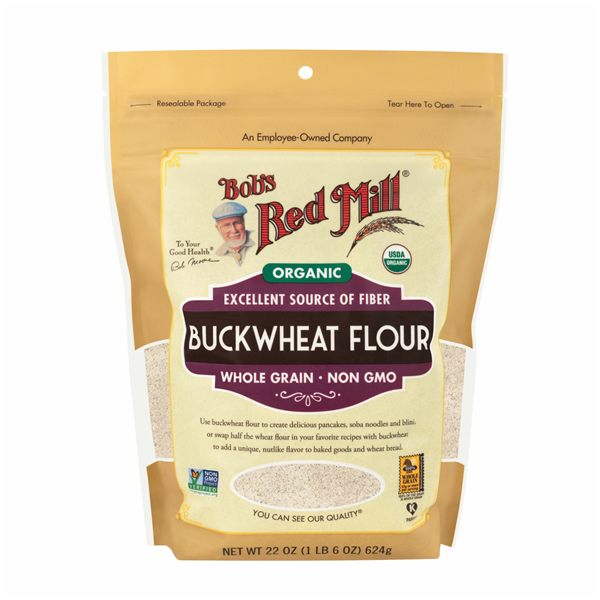 Bob's Red Mill Organic Buckwheat Flour, 22 oz, pack of 4
