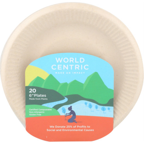 World Centric Compostable Plates, 6 in, case of 240