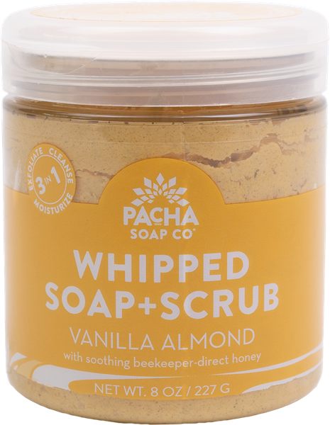 Pacha Soap Whipped Soap Scrub, Vanilla Almond, 8 oz