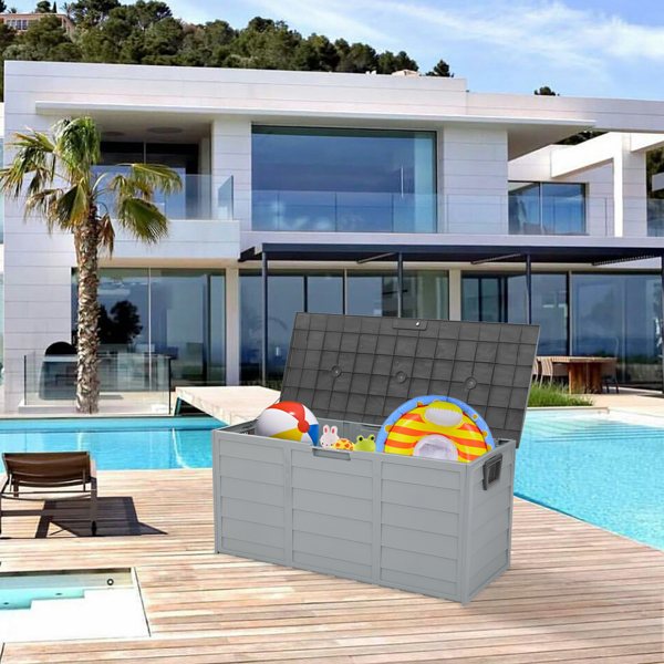 Outdoor Storage Deck Box, Gray