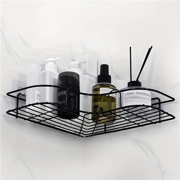 Corner Shower Shelf, No Drilling, Black