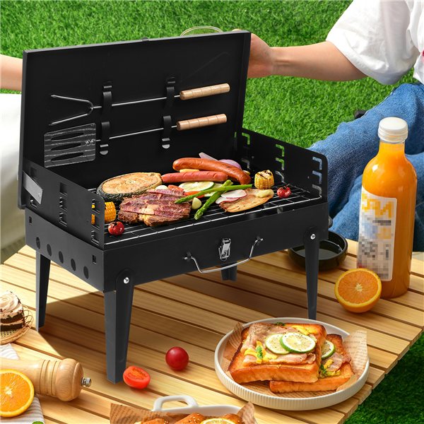 Portable Folding Charcoal Grill, 17 x 11 in