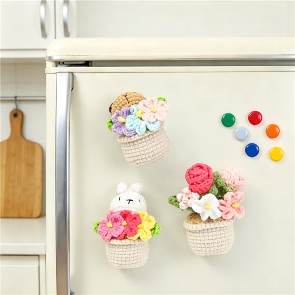Crochet Potted Plant Set, 3 Pieces