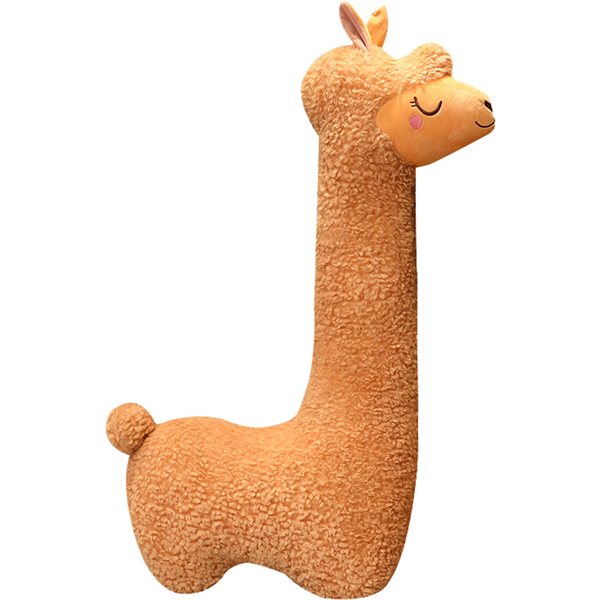 Alpaca Plush Pillow, 30 in, Brown