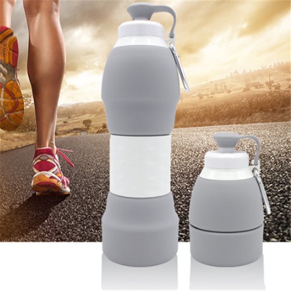 Collapsible Silicone Water Bottle, Green