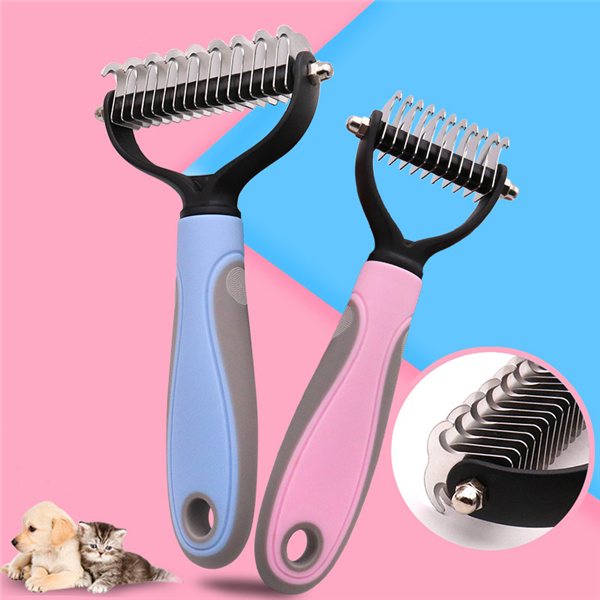Double-Sided Dematting Comb, Blue