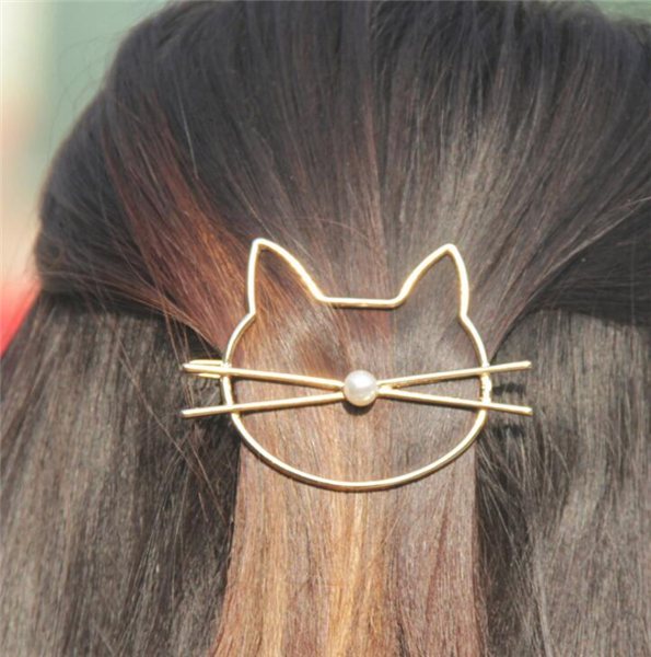 Silver Cat Hair Clip